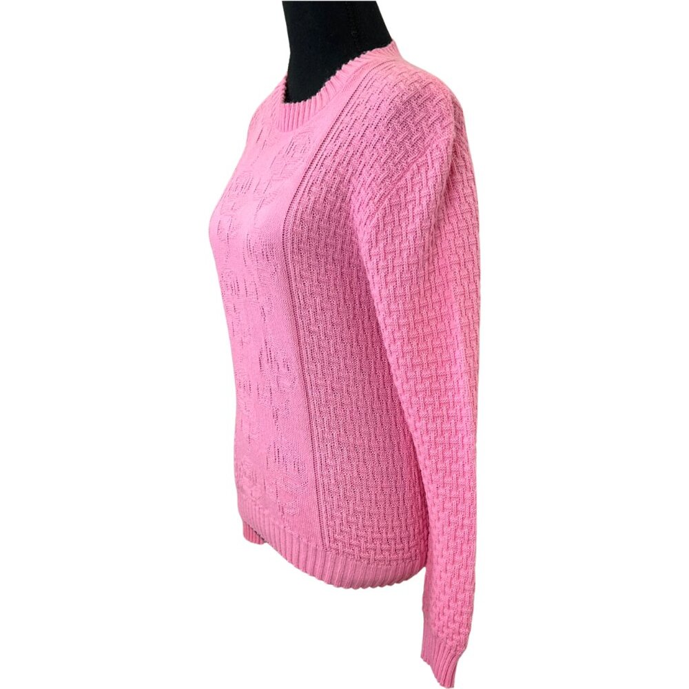 VINTAGE 70s-80s Pink Knit Pullover Sweater - Picture 3 of 8